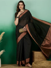 Womens Fashion Ethnic Black Color Sarees-MLSHWSA1430BLK0ONE